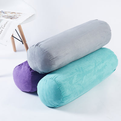 Yoga Pillows Yoga Auxiliary Pillows Yoga Aids in a stylish, modern design with grey, aqua, and purple hues.