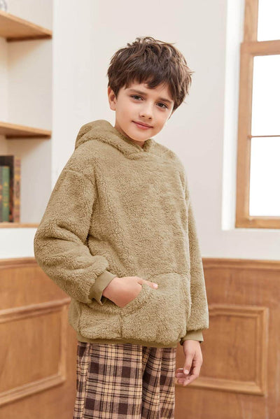 Shaan Dynasty – Boys & Girls Sherpa Hoodies Fleece Pullover Outfits for Kids - Shaan Dynasty 