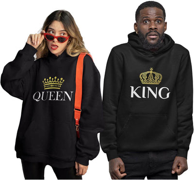 Shaan Dynasty King & Queen Matching Couple Hoodies – His & Hers Valentine's Day Gift - Shaan Dynasty 