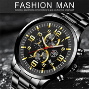 Shaan Dynasty 2025 Men’s Luxury Quartz Watch – Stainless Steel Case, Leather Strap, Calendar & Luminous Sports Design - Shaan Dynasty 