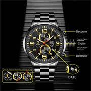 Shaan Dynasty 2025 Men’s Luxury Quartz Watch – Stainless Steel Case, Leather Strap, Calendar & Luminous Sports Design - Shaan Dynasty 