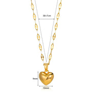 Shaan Dynasty 2025 Heart Pendant Necklace – Stainless Steel Lip Chain Jewelry for Women - Shaan Dynasty 