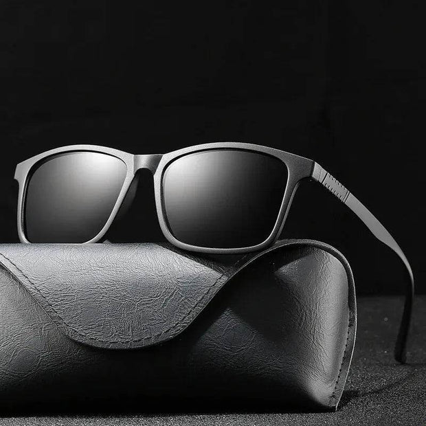 Luxury Polarized Sunglasses for Men – Vintage Square TR90 Frame, Ultra-Light UV400 Driving & Fishing Eyewear - Shaan Dynasty 