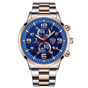 Shaan Dynasty 2025 Men’s Luxury Quartz Watch – Stainless Steel Case, Leather Strap, Calendar & Luminous Sports Design - Shaan Dynasty 