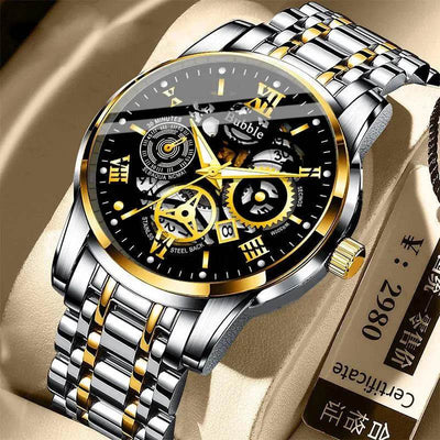 Shaan Dynasty UTHAI Men’s Luxury Quartz Watch – Roman Dial, Waterproof & Hollow Design - Shaan Dynasty 