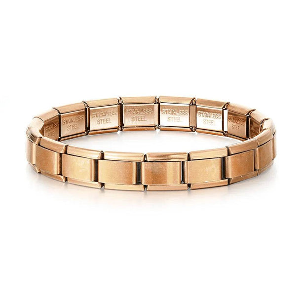 Shaan Dynasty Square-Link Stainless Steel Bracelet – Unisex Stretchable Hip-Hop Jewelry - Shaan Dynasty 