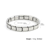 Shaan Dynasty Square-Link Stainless Steel Bracelet – Unisex Stretchable Hip-Hop Jewelry - Shaan Dynasty 