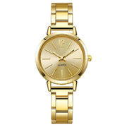 Shaan Dynasty 2PCS Women’s Luxury Watch & Bracelet Set – Quartz Gold Wristwatch with Hollow Strap & Minimalist Dial - Shaan Dynasty 