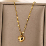 Shaan Dynasty 2025 Heart Pendant Necklace – Stainless Steel Lip Chain Jewelry for Women - Shaan Dynasty 