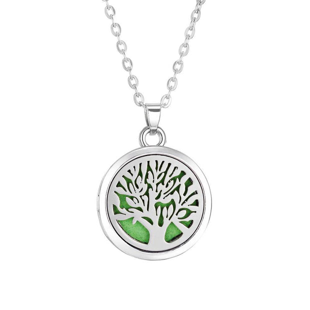 Shaan Dynasty Tree of Life Diffuser Necklace – Stainless Steel Aromatherapy Pendant for Women - Shaan Dynasty 