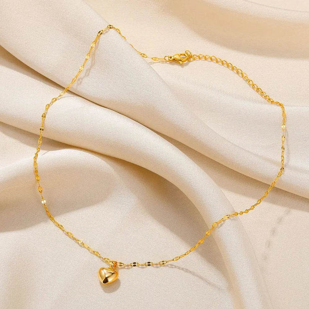 Shaan Dynasty 2025 Heart Pendant Necklace – Stainless Steel Lip Chain Jewelry for Women - Shaan Dynasty 
