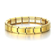 Shaan Dynasty Square-Link Stainless Steel Bracelet – Unisex Stretchable Hip-Hop Jewelry - Shaan Dynasty 