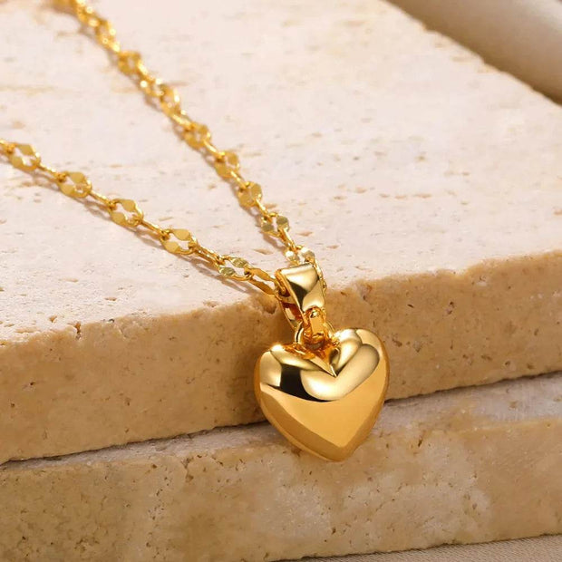 Shaan Dynasty 2025 Heart Pendant Necklace – Stainless Steel Lip Chain Jewelry for Women - Shaan Dynasty 