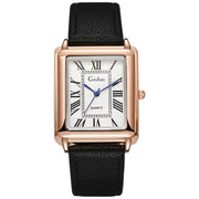Shaan Dynasty 2025 Men’s Rectangle Quartz Watch – Designer Leather Strap, Luxury Business Wristwatch - Shaan Dynasty 