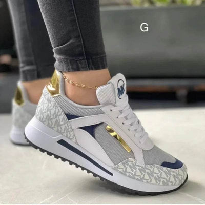 Shaan Dynasty Women’s Wedge Platform Sneakers – 2025 Lace-Up, Breathable & Sporty Chic - Shaan Dynasty 