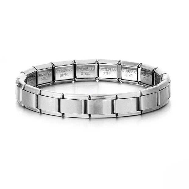 Shaan Dynasty Square-Link Stainless Steel Bracelet – Unisex Stretchable Hip-Hop Jewelry - Shaan Dynasty 