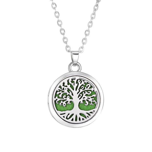 Shaan Dynasty Tree of Life Diffuser Necklace – Stainless Steel Aromatherapy Pendant for Women - Shaan Dynasty 