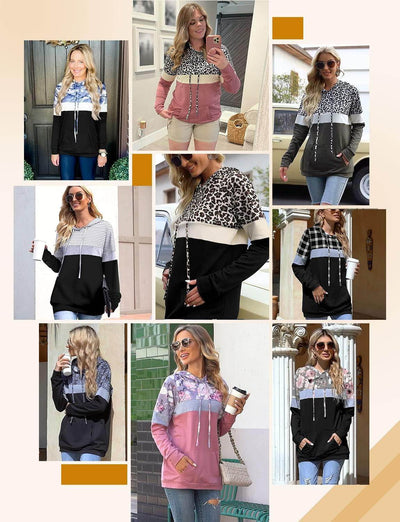 Shaan Dynasty Women's Camo Leopard Print Hoodie – Pullover Sweatshirt with Drawstring & Pocket - Shaan Dynasty 